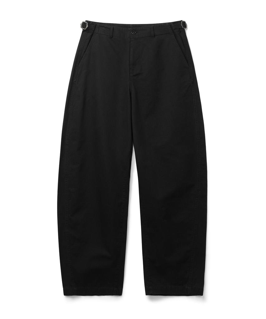 COSTUME O’CLOCK Cotton Washed Curved Pants Black Coospt251Black
