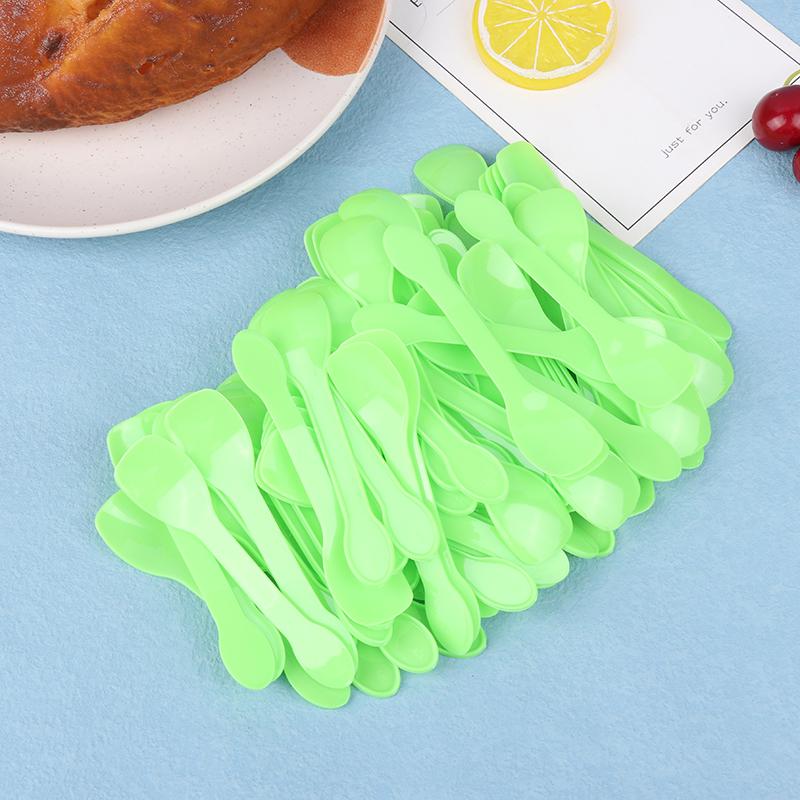 100Pcs Mini Plastic Spoons Flatware Spoons For Jelly Ice Cream Dessert Appetizer Plastic Spoon For Party Supplies4