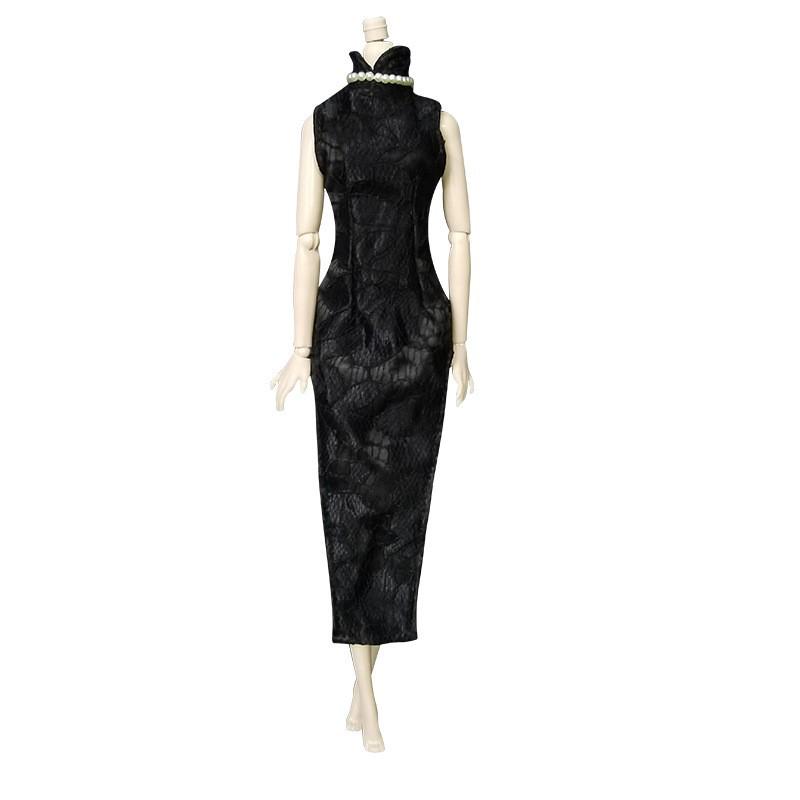 30cm Silicone Doll Cheongsam Costume: Elastic Soldier Dress-Up Outfit for 6-Point Dolls