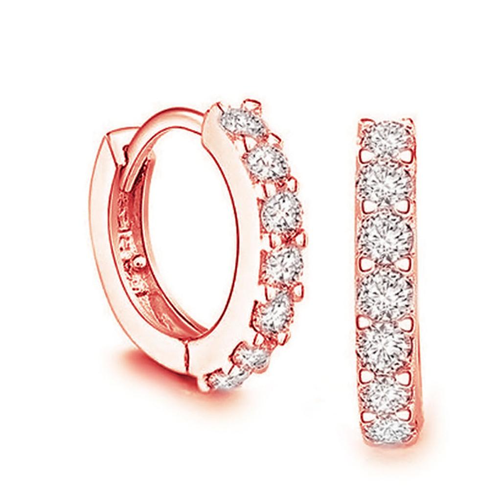 Single-row Flash Diamond Earrings Korean Joker Earrings Earrings Earrings European and American Silver Jewelry Earrings