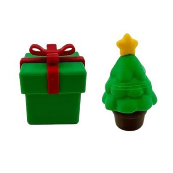 Yousheng 1/2/3/4Pcs 3D Printed Christmas Figurine Santa Snowman Star Topper Xmas Tree Gift Box Statue Holiday Party Decoration Ornament