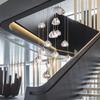 Modern American Cherry Crystal LED Chandelier for Staircase or Restaurant