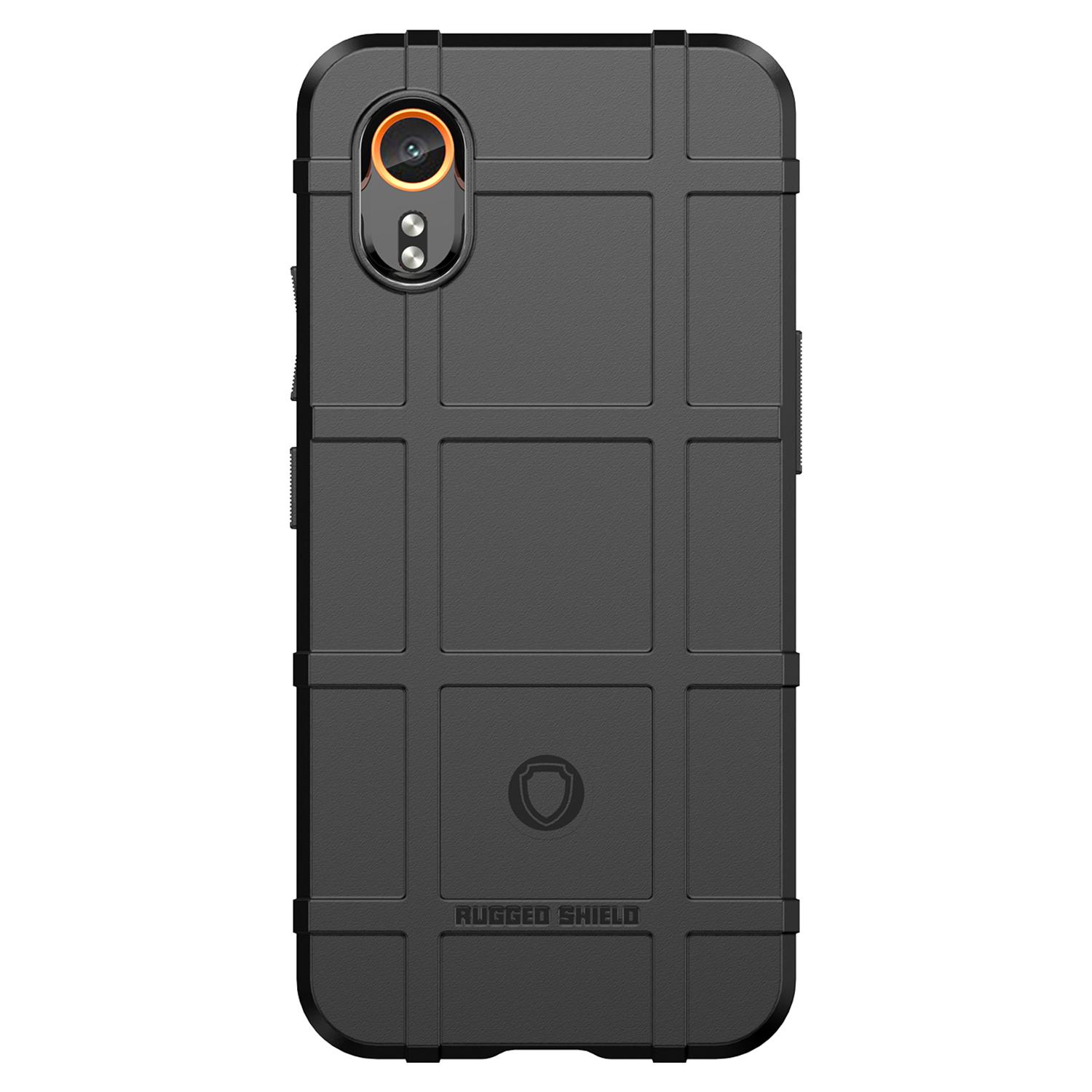 

For Samsung Galaxy Xcover7 TPU Case Square Grid Protective Phone Cover Black