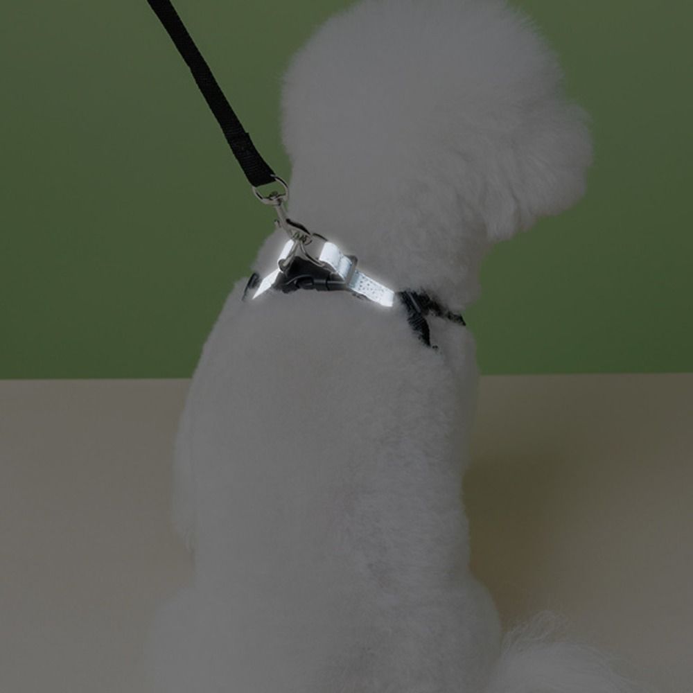 Reflective Dog Harness Leash Set Floral Pet Harness Vest Cat Chest Strap  Small Medium Dog Cat