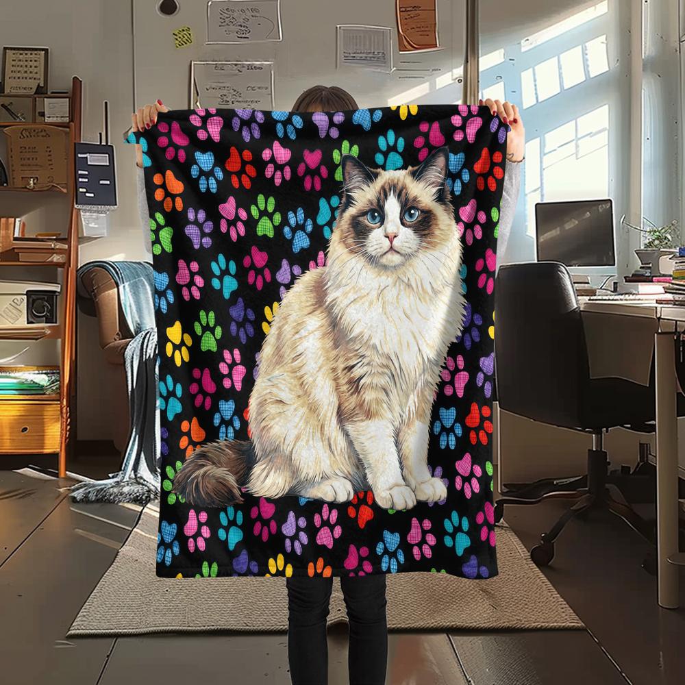 Colorful puppies and kittens Print Flannel Blanket,High quality Comfortable for All Seasons,Home Decor,Warmth and Comfort,Perfect for Christmas Gifts 80cm x 120cm