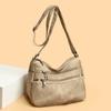 Borsa in Pelle Morbida Multistrato - Borsa alla Moda per Mamma - Borsa a Tracolla Casual da Donna per il Lavoro