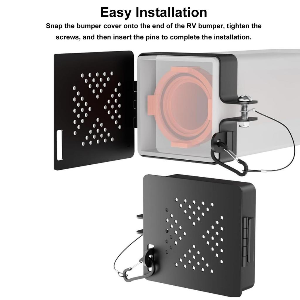 Wohnmobil Stoßstangenkappenabdeckung Quadratische Form Robuster Kohlenstoffstahl Wohnmobil Stoßstangenstopfen Endkappe für Campingreisen