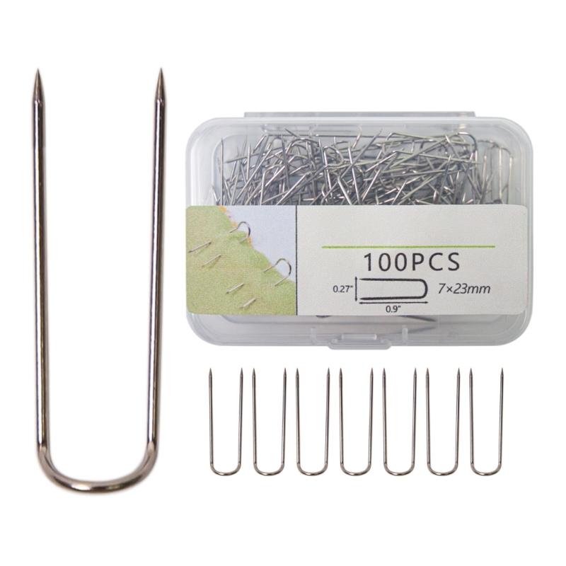 100/200Pcs Sewing Pin Fork Pin Double Blocking Pin Stainless Steel Needlecraft Pin for Fabric Craft Jewelry Display