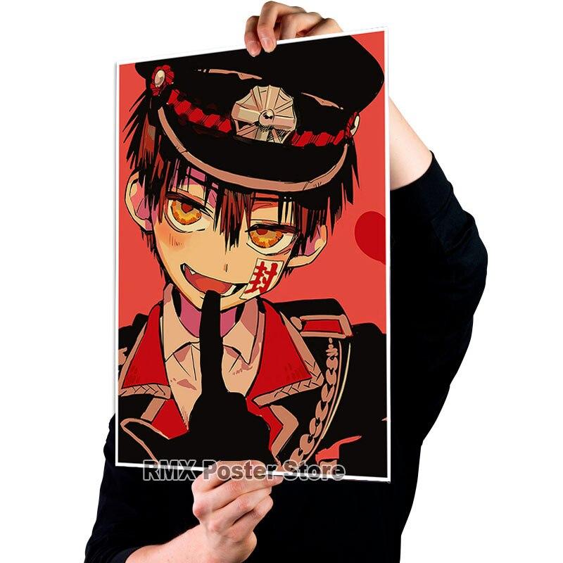 Anime toaleta Hanako Kun plakaty biały papier powlekany obrazy do dekoracji wnętrz naklejki ścienne dekoracja pokoju mural
