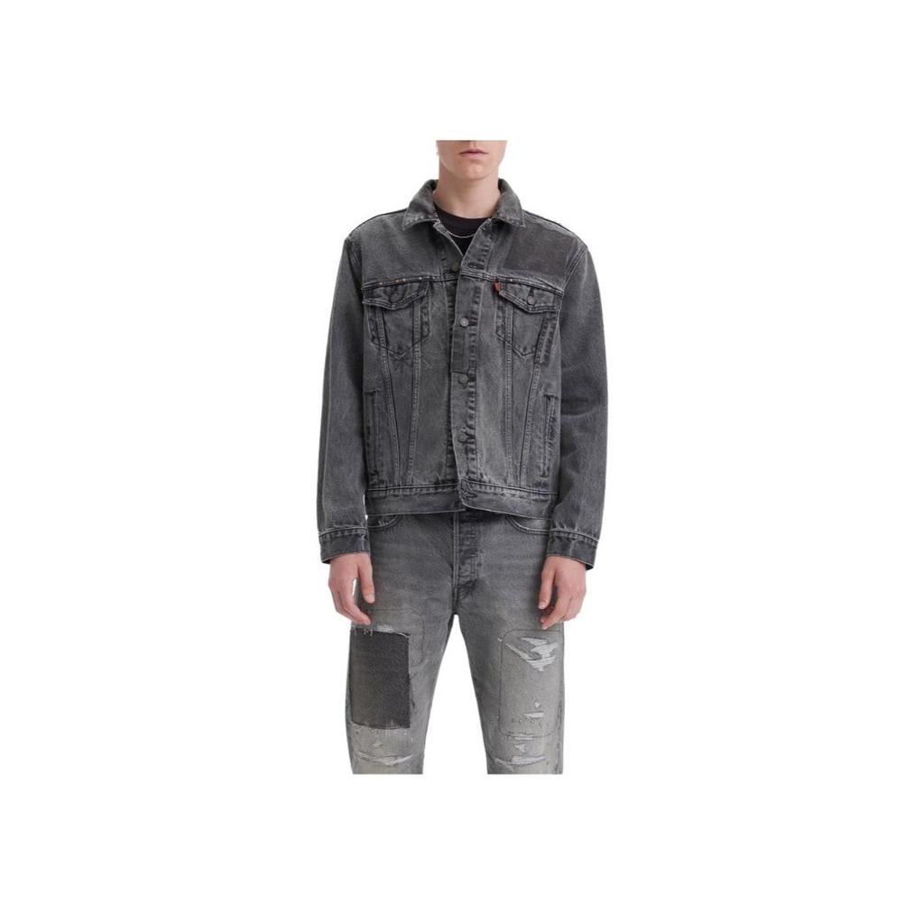 Levis Solid Color Button-Down Denim Jacket Men jackets Gray 72334-0396