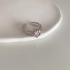 Sweet Pink Zircon Heart Open Ring for Women – Simple Korean Style