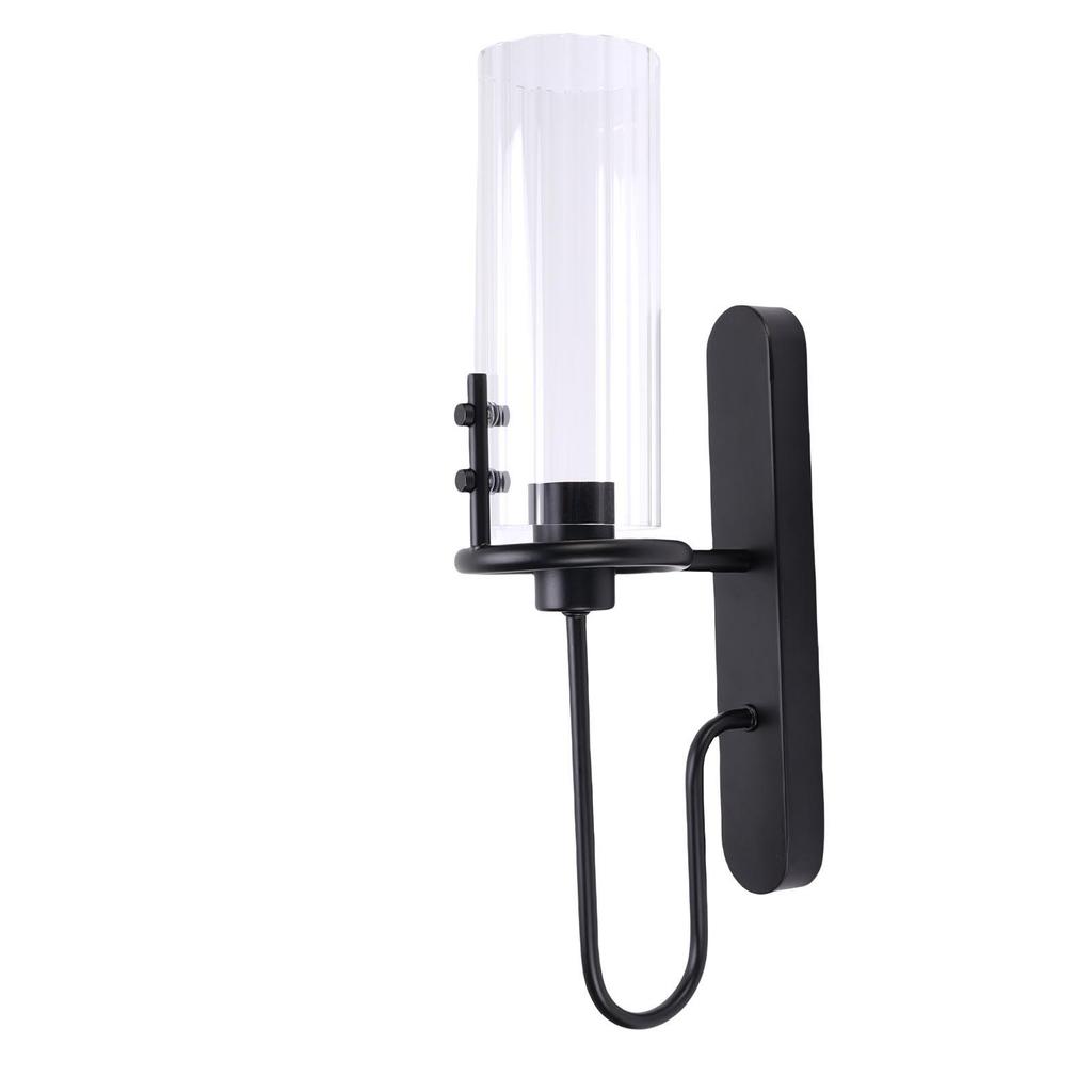 Black Wall Sconce Light Modern Indoor Wall Light Fixture with Clear Glass Shade for Dining Room Coffee Shop Hotel Bedroom Living Room Hallway