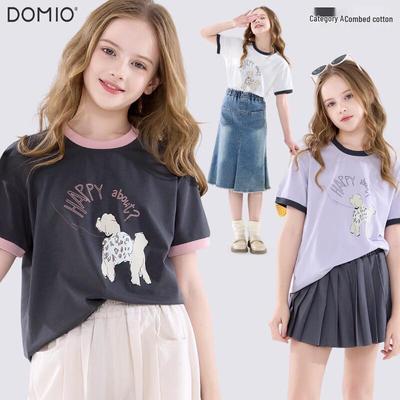 Duomiaowu Girls' Summer Short-Sleeve T-Shirt
