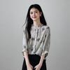SOFSIL Women's 100% Mulberry Silk Botanical Print Blouse