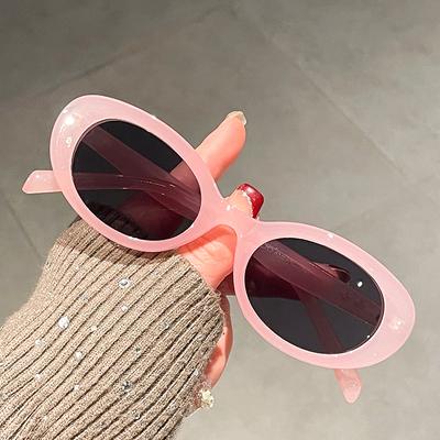 Luxury Brand Designer Oval Sunglasses Women For Men  Fashion Vintage Trendy Sun Glasses Star Punk Pink Popular Shades Uv400