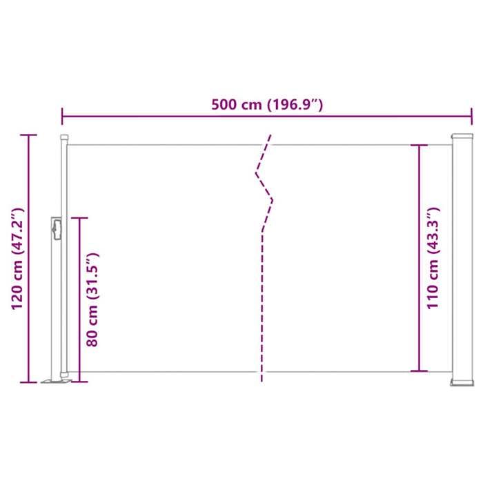 VidaXL Auvent Latéral Rétractable de Patio Store Latéral Brise-vue Abri Soleil Jardin Terrasse Balcon Exterieur Résistant 48393