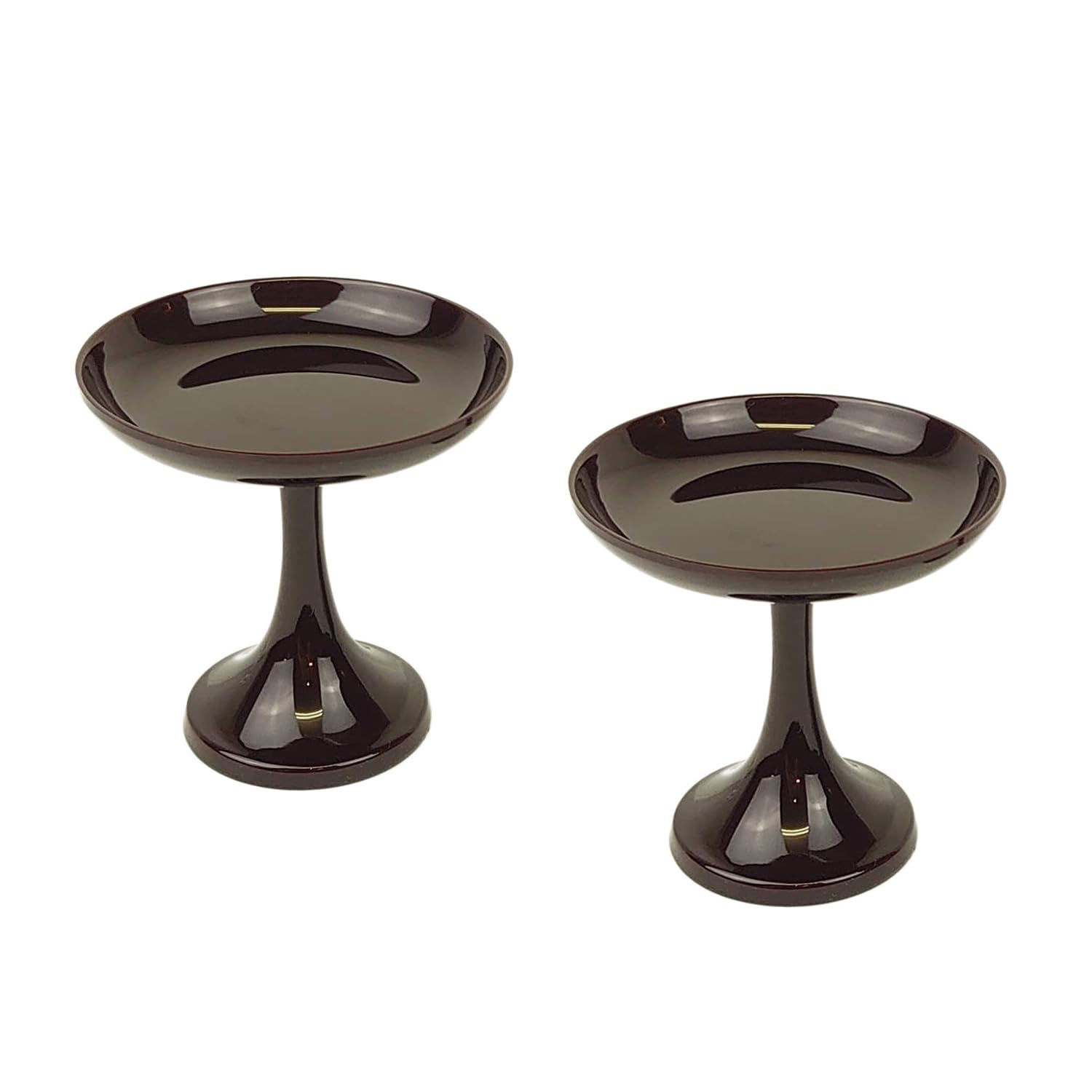 

Pair of Takatsuki (small, 7.5cm) Urushi Product Takahana (Tame color) Buddhist altar offering trays