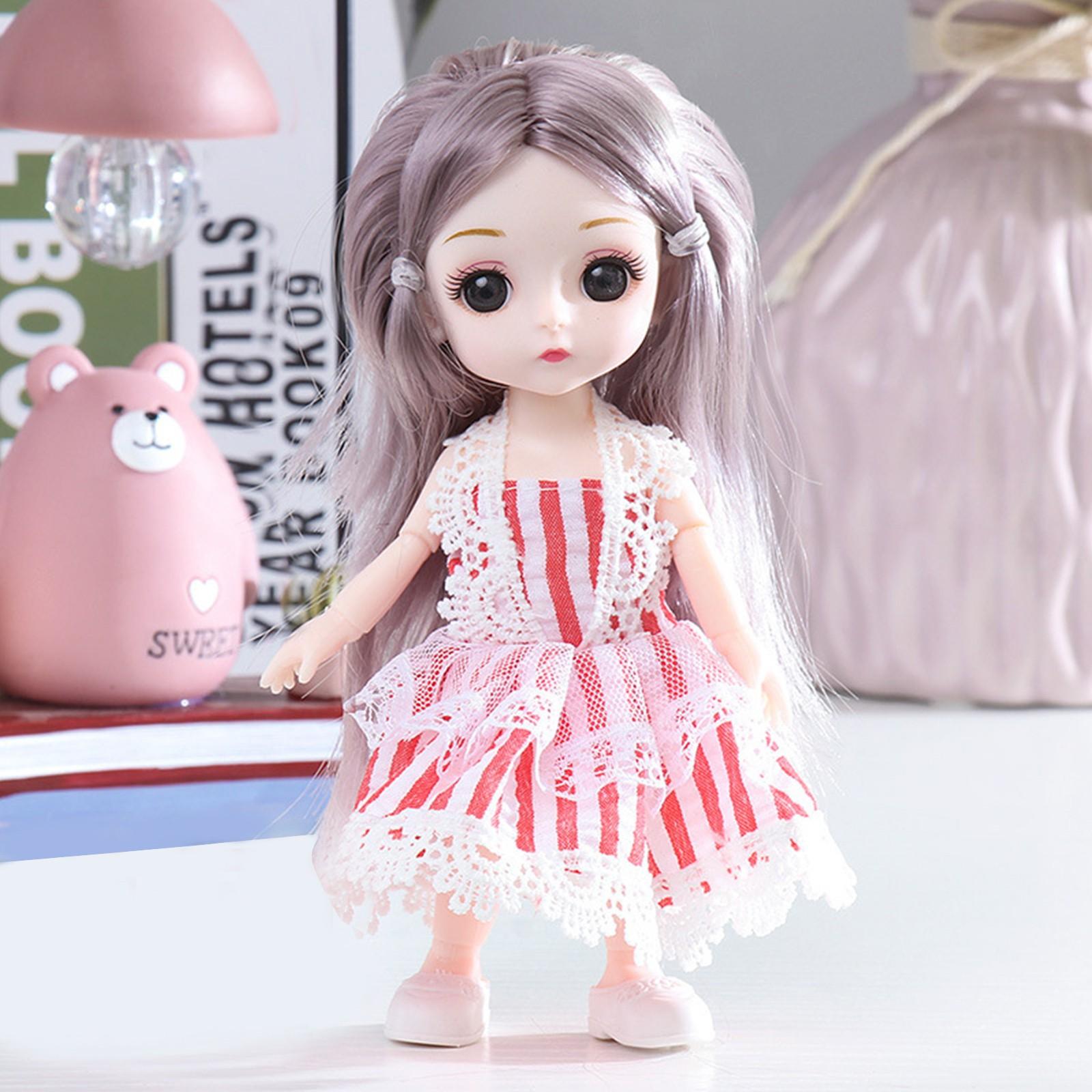 

Розвиваючі іграшки для дітей і дівчаток. Красиві міні-ляльки принцеси 6.3X1.97X1.18inches / (16X5X3 cm) червоний