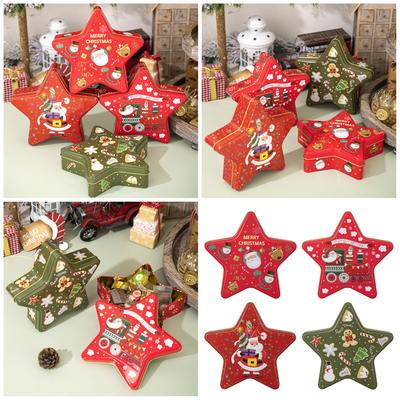 Festive Tinplate Star Storage Box Versatile Star Shaped Tin Box Durable Container For Festival Storage Solutions