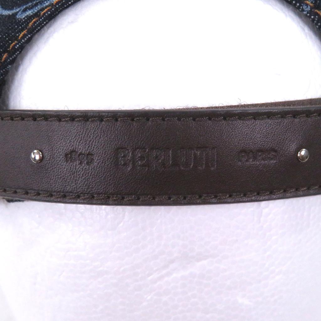 Great BERLUTI cap Calligraphy Scritto Denim Baseball Indigo blue cotton Used