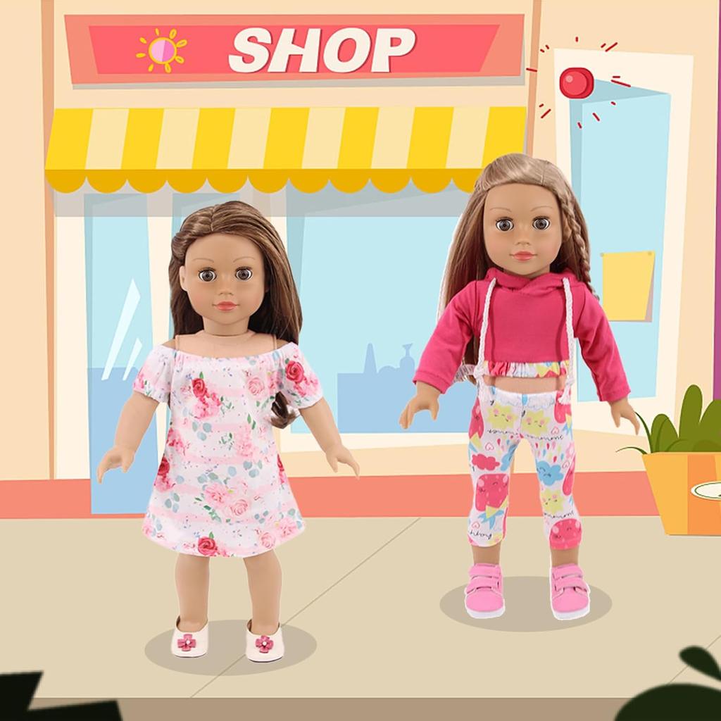 UNICORN ELEMENT 10 Sets American Doll Clothes 18 Inch Doll Clothes and Accessories for 18 Inch Doll Doll Clothing Outfits Dress Fit for 18 Inch Girl