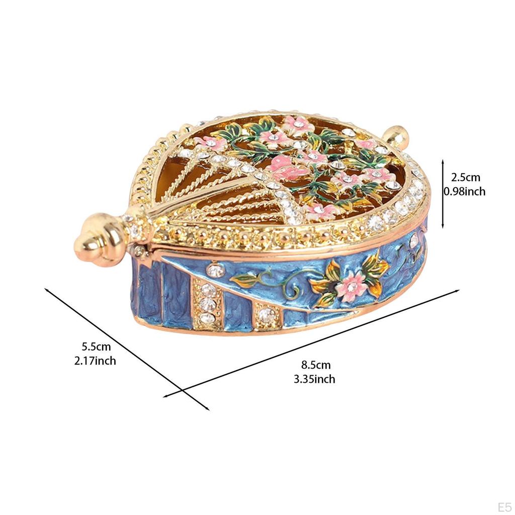 Enamel Jewelry Box Decorative Organizer Dressing Table Trinket for Desktop