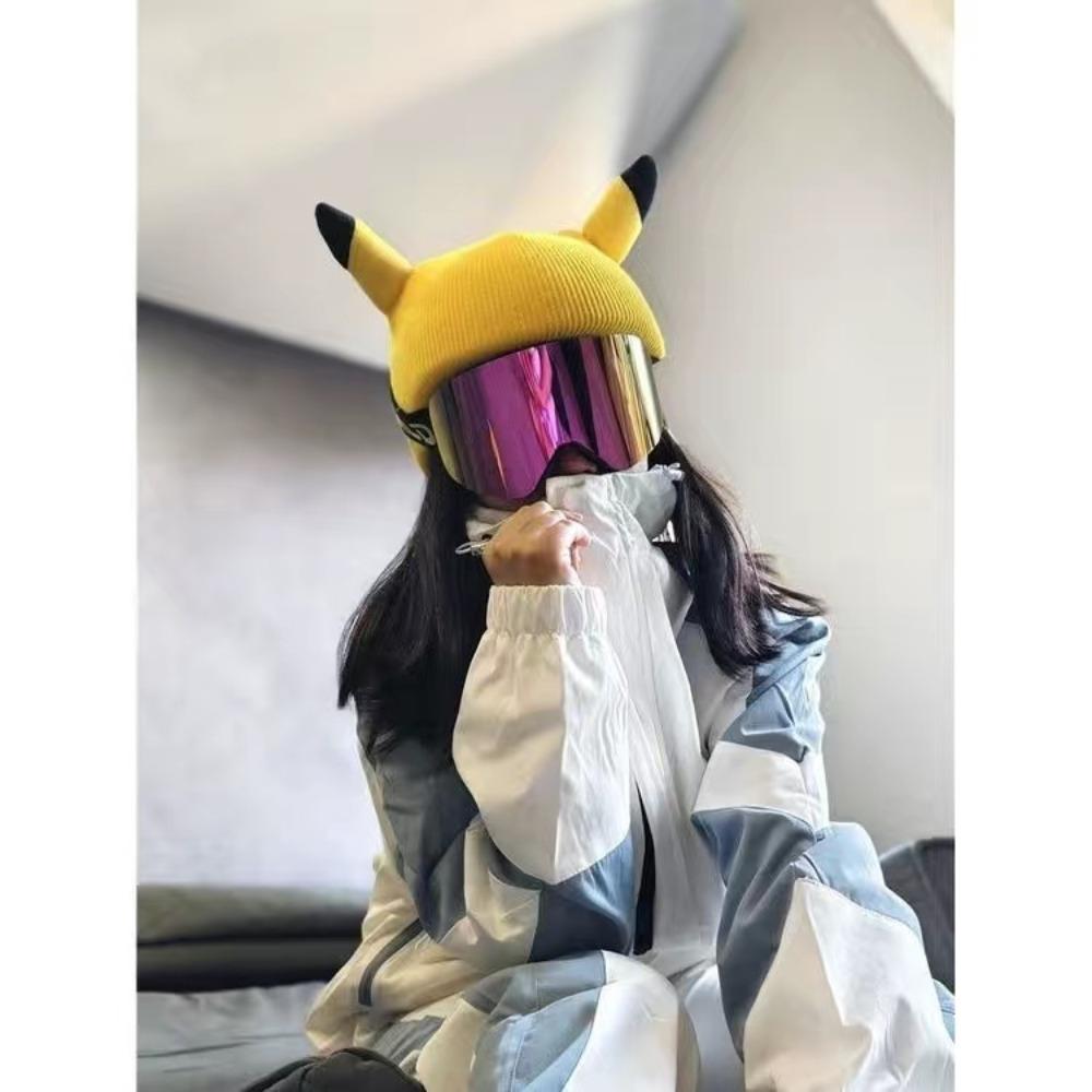 Husă Căciulă Cască Schi Urechi Pisică Desene Animate Drăguțe Bebeluș Aceeași Placă Simplă și Dublă Cască cu Baterie Husă Unisex