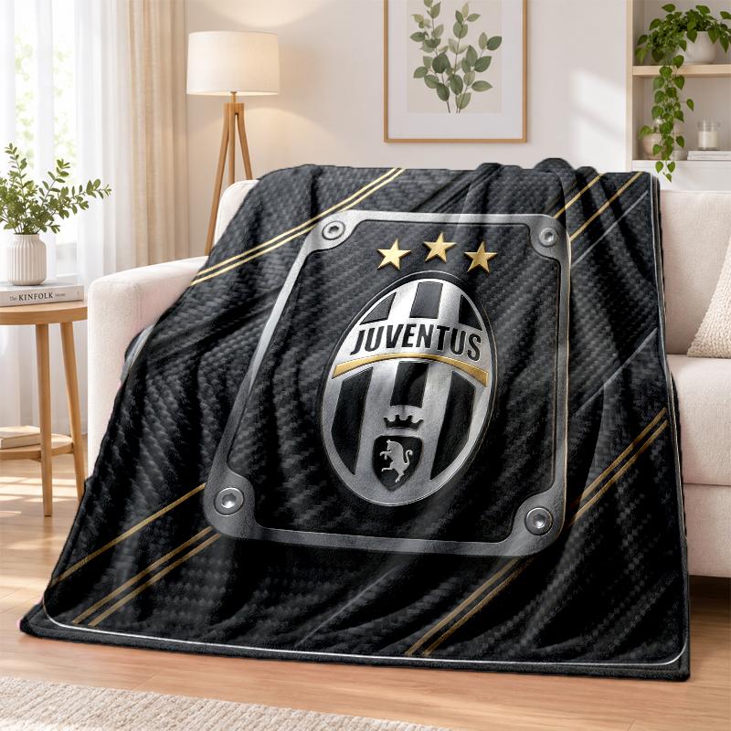 Juventus FC Printed Flannel Blanket Warm Comfort Bed Throw For Indoor Home Decoration