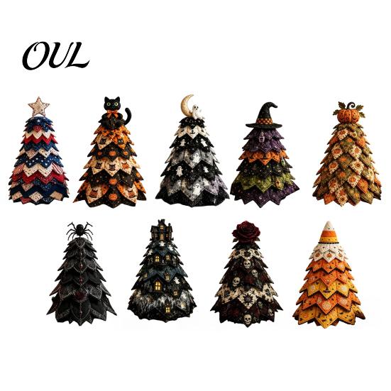 DIY Fabric Ornament Set Quilted Christmas Tree Craft Kit, Vintage Patchwork Handmade Xmas Sewing Set, Tabletop Holiday Decor for Beginners Adults Kids