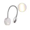 (Warm Light,Silver)Led Wall Lamp Switch Bendable Tube Bedroom Bedside Adjustable Reading Light Gift  T