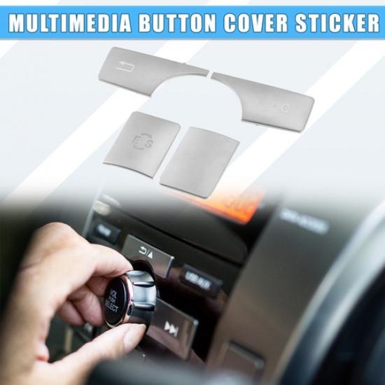 Multimedia Radio Button Cover Sticker for Mercedes-Benz ABS Silver Tone 1Set