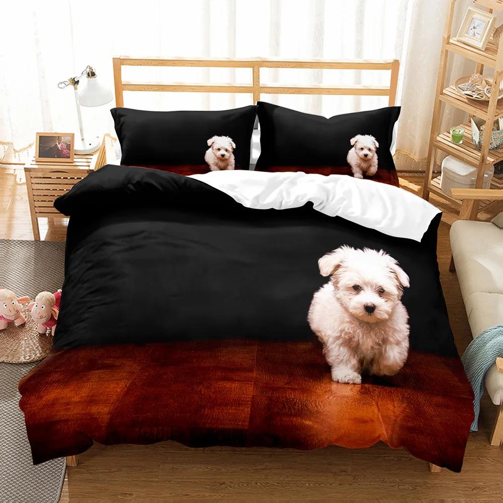 Comforter Kids Cartoon Bedding 3D Print Lovely Pet Dog Home Textile Comforter Bedding Sets S Softness Comfort Hot