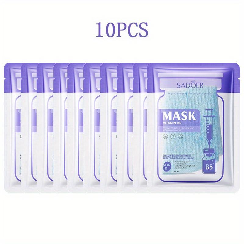 

Hydrating Vitamin B5 Face Mask Freeze Dried Technology Deep Moisture Repair for All Skin 10pc