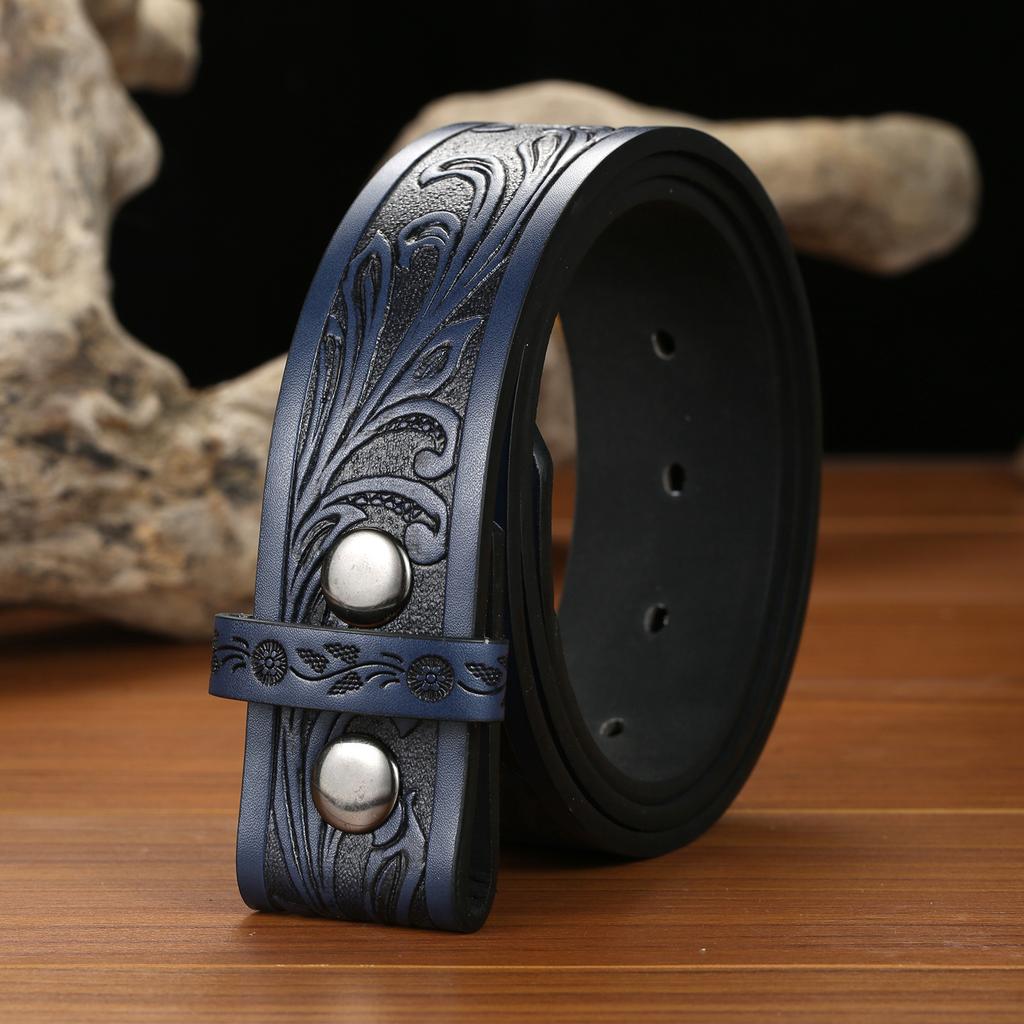 Cinto de Uso Personalizado Estilo Denim Ocidental Design Retrô Estilo Neutro Masculino E Feminino Cinto Em Relevo