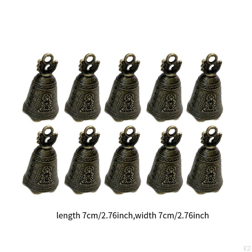 10Pcs Small Bronze Bell Vintage Tinkle Bells Gift Crafts Mini Hanging Decoration Door Wind