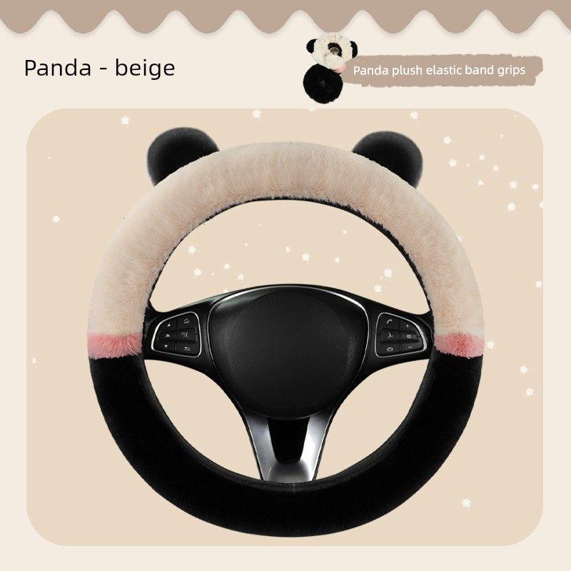 Car Steering Wheel Cover, Winter Plush Handle Cover, Warm Handle Cover, Cute Handle Cover for Girls, Cartoon Handle Cover
