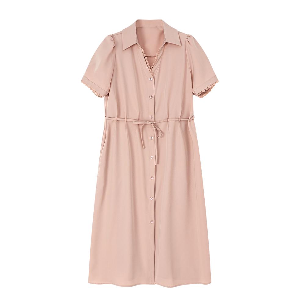 MIXMAX Casual Versatile Temperament Fashionable Age Reducing and Slimming Short-Sleeved Dress