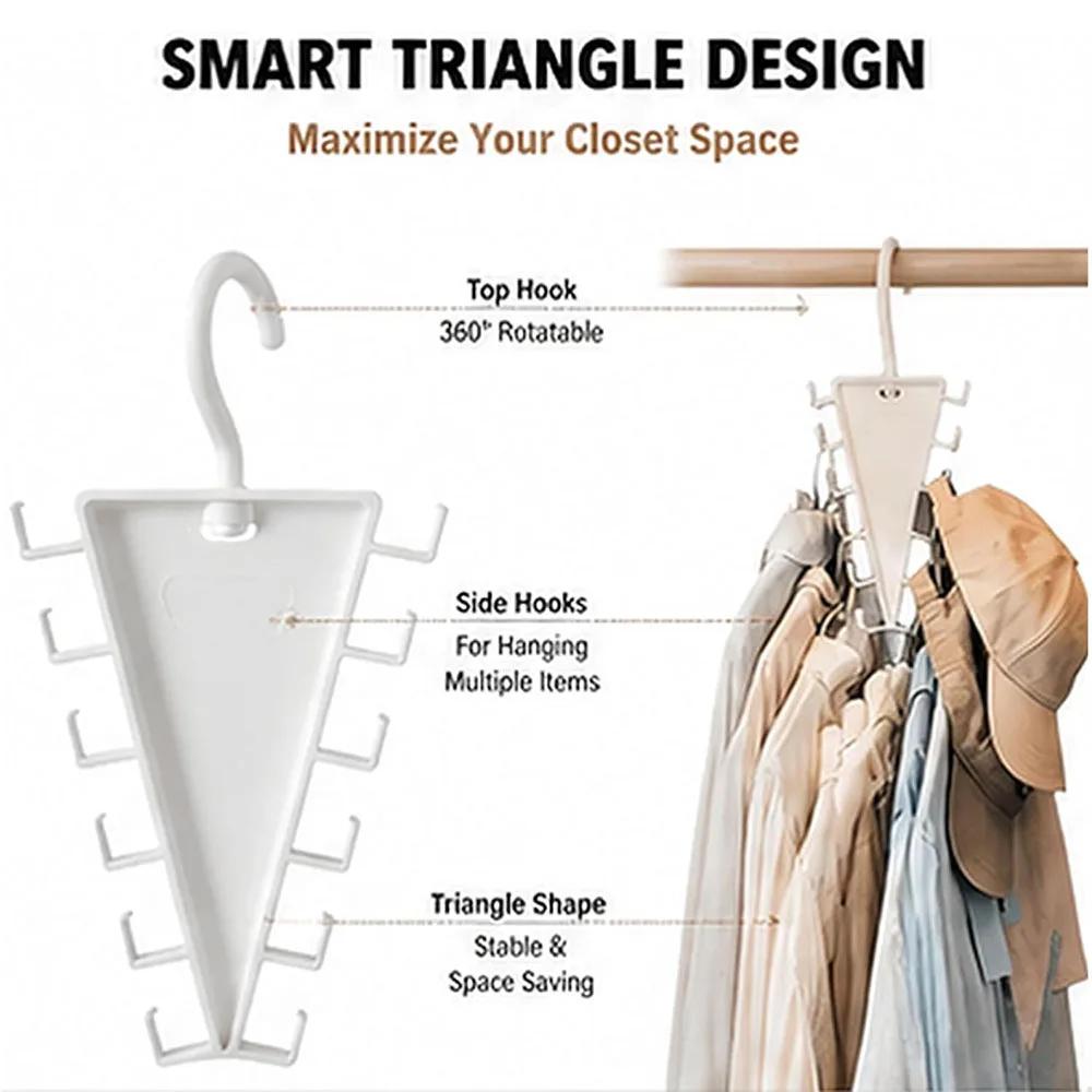 4/2/1Pc V-Shape Multi Hook Closet Hanger Organizer 12 Hooks Space Saving Wardrobe Clothes Hanger For Storage Efficiency