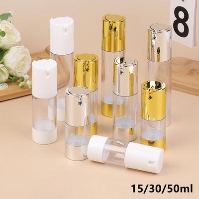 1Pcs 15/30/50ml Luxury Refillable Airless Pump Bottles Portable Vacuum Cosmetic Containers for Lotion Treatment and Travel Use