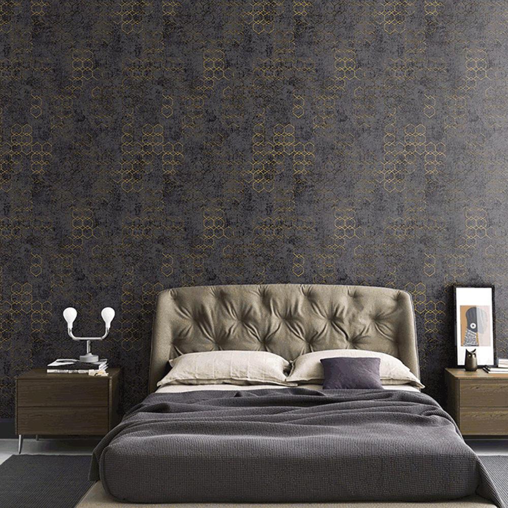 Nordic Industrial Loft Cement Grey Wallpaper Waterproof PVC Solid Color papel de parede 3D Embossed Grid Wallpaper Home Decor