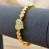 24k Gold Plated Heart-Shaped Bracelet: Luxurious & Trendy Women's Fashion from Middle East