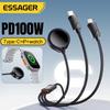 Essager Kabel do ładowania 3 w 1 100W Multi USB C dla Apple iWatch iPhone 16/15/14/13 Pro z kablem do szybkiego ładowania Type C Lightning