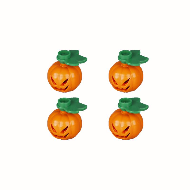 City Halloween MOC Bricks Pumpkin Building Blocks Street View Piano Tombstone Skeleton Ghost Bat Snake Accessories Bricks Toy