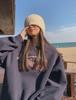 Women's Vintage Round Neck Long Sleeve Sweater Jacket – Plush Casual Autumn/Winter Top