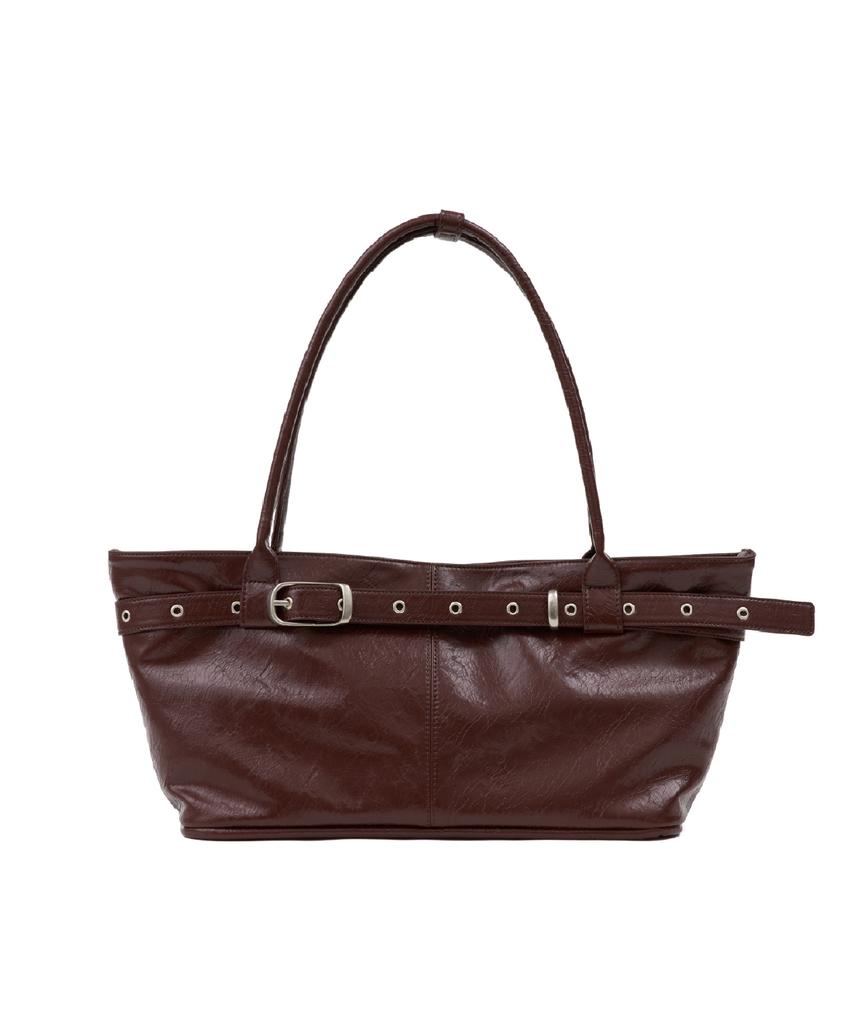 Yeomim Belted Boat Bag (Crack Burgundy)