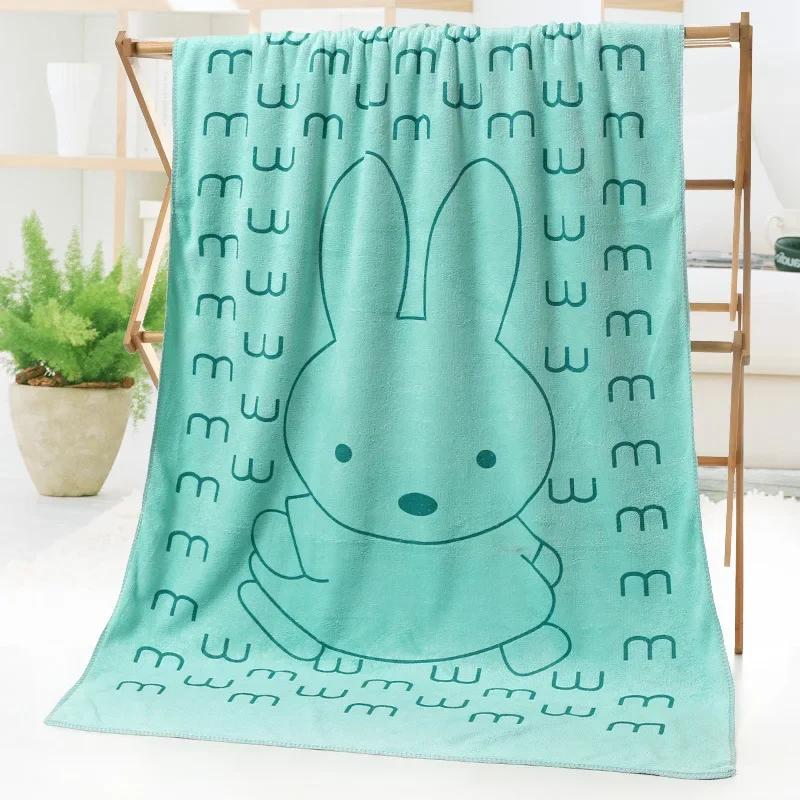 70*140cm Rabbit Microfiber Bath Towel Cute Large Soft Baby Kids Boys Girls Women Towels Beach Swimming Absorbent Wrap Quick Dry