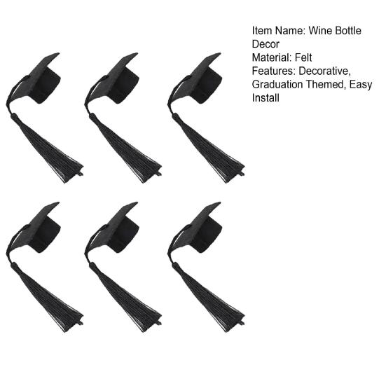 Mini Felt Graduation Cap Tassel Set DIY Party Decor for Bottles Cupcakes Cake Toppers Wine Bottle Accessories for Graduation Ceremony Photo Props