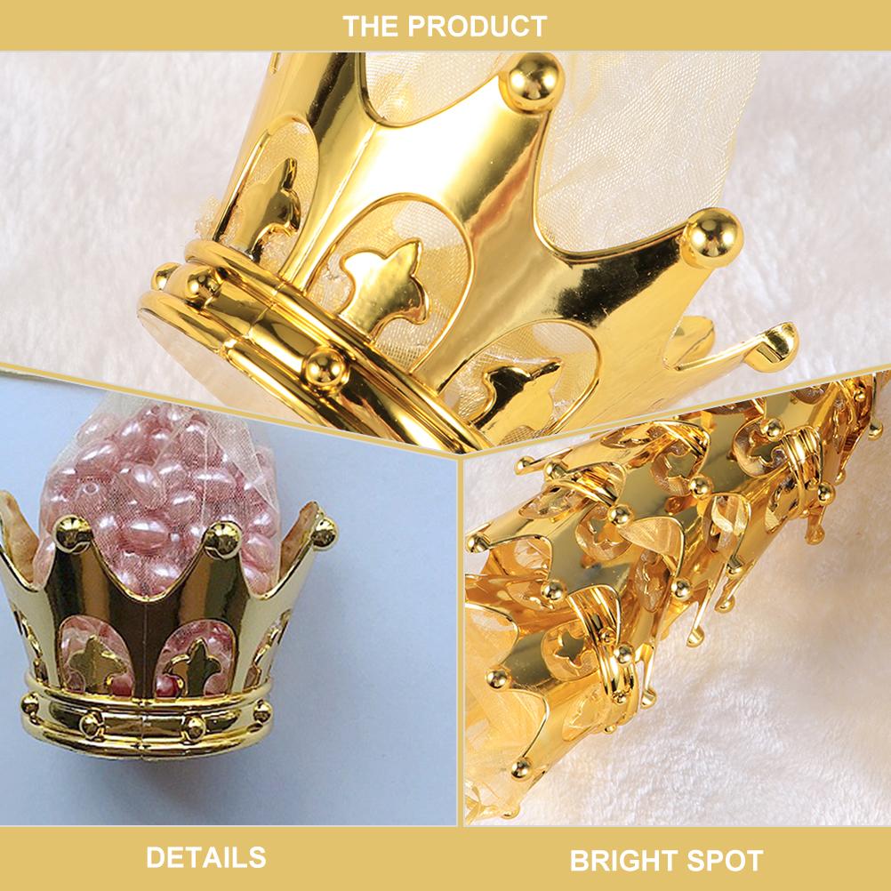 24 Pcs Crown Wedding Candy Gauze Bag Decorations Gold Gift Boxes Gifts Drawstring Bags Party