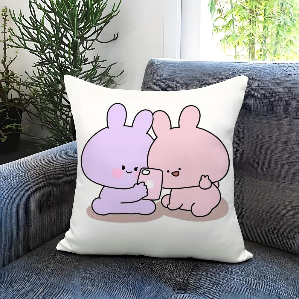 cute bunny AAsamimichan Cushion Cover Comfortable Reversible Pillow Cover Ideal for Car Sofa Bedroom Beyond