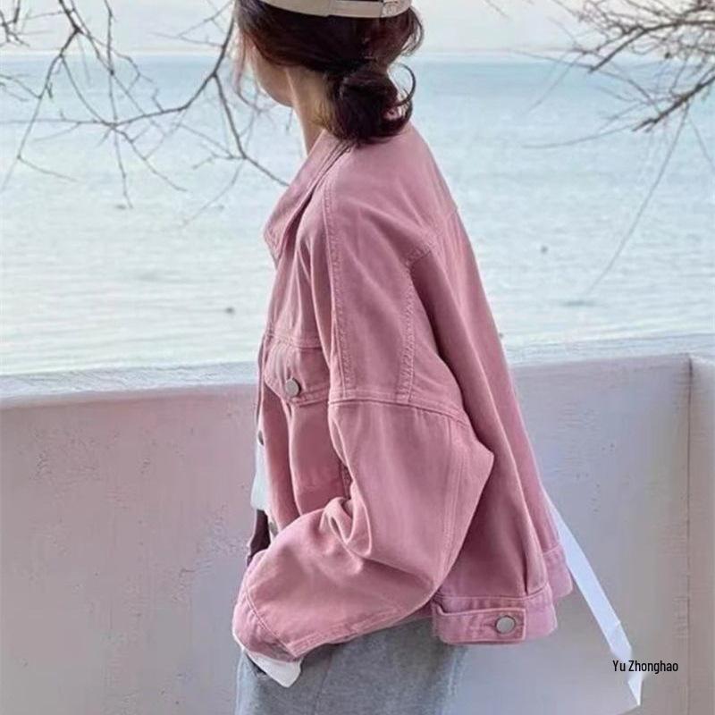 Damska Retro Jeansowa Kurtka Bawełniana - Jesień 2026 Styl Koreański